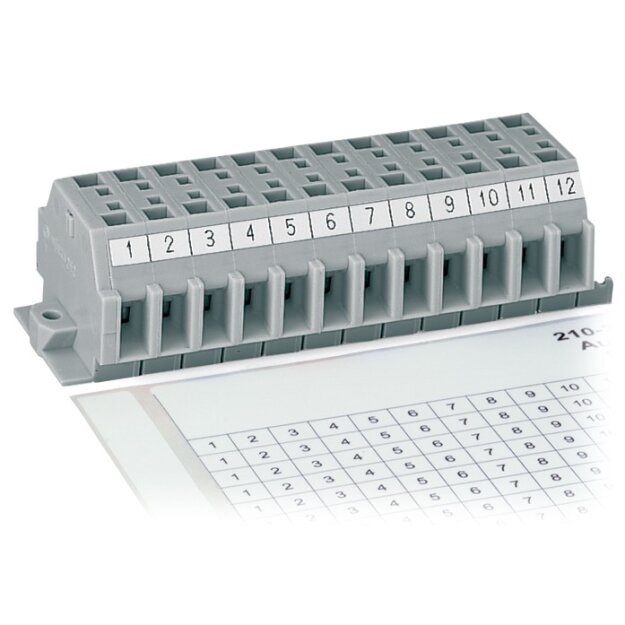 Wago 210-333/600-103 Beschriftungsstreifen 1 - 12 (80x) weiß