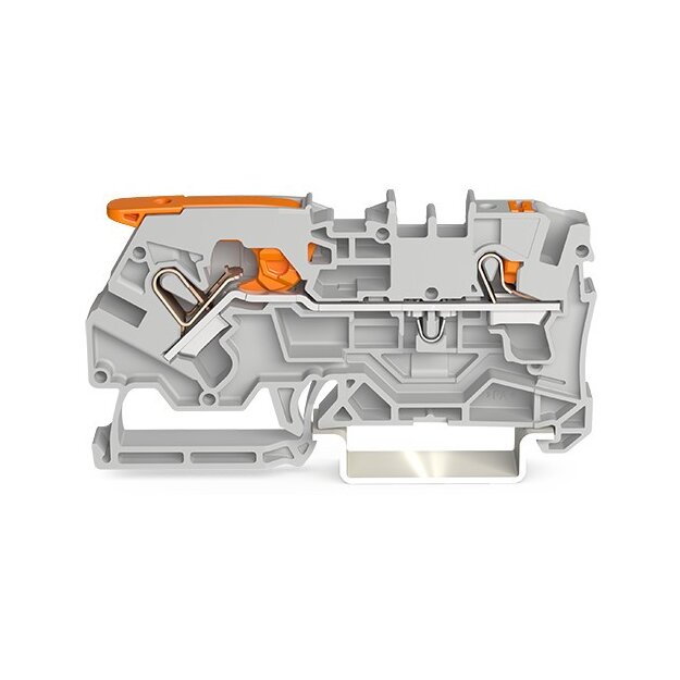 Wago 2104-5201 2-Leiter-Durchgangsklemme mit Hebel und Drücker 4 mm² grau