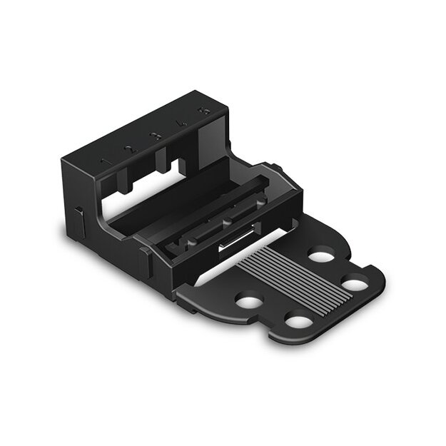 Wago 221-525/000-004 Befestigungsadapter für 5-Leiter-Klemmen Serie 221 - 4 mm² schwarz