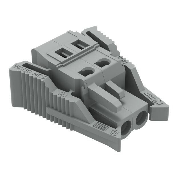 Wago 231-102/037-000 1-Leiter-Federleiste Verriegelungsklinke 2,5 mm² Rastermaß 5 mm 2-polig grau