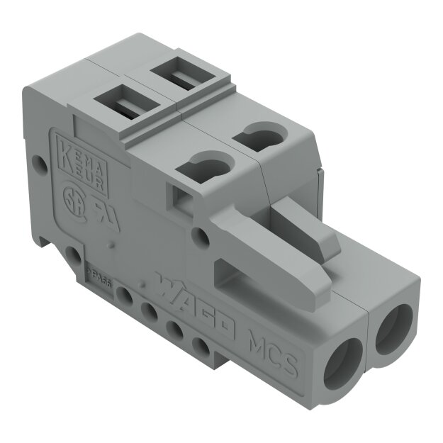 Wago 231-102/102-000 1-Leiter-Federleiste mit integrierter Abschlussplatte 2,5 mm² Rastermaß 5 mm 2-polig grau