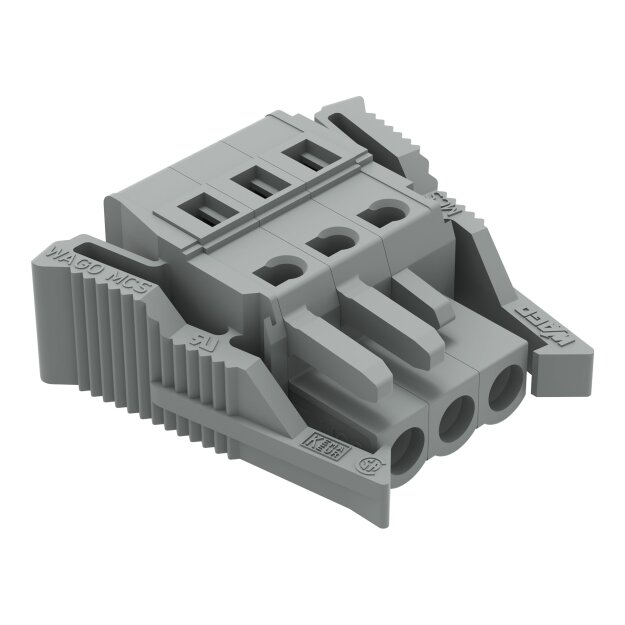 Wago 231-103/037-000 1-Leiter-Federleiste Verriegelungsklinke 2,5 mm² Rastermaß 5 mm 3-polig grau