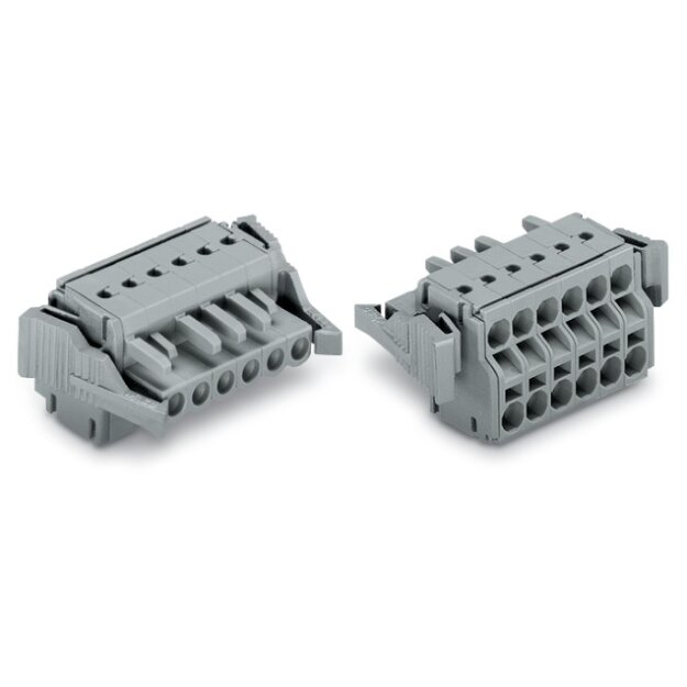 Wago 231-2103/037-000 2-Leiter-Federleiste Verriegelungsklinke 2,5 mm² Rastermaß 5 mm 3-polig grau