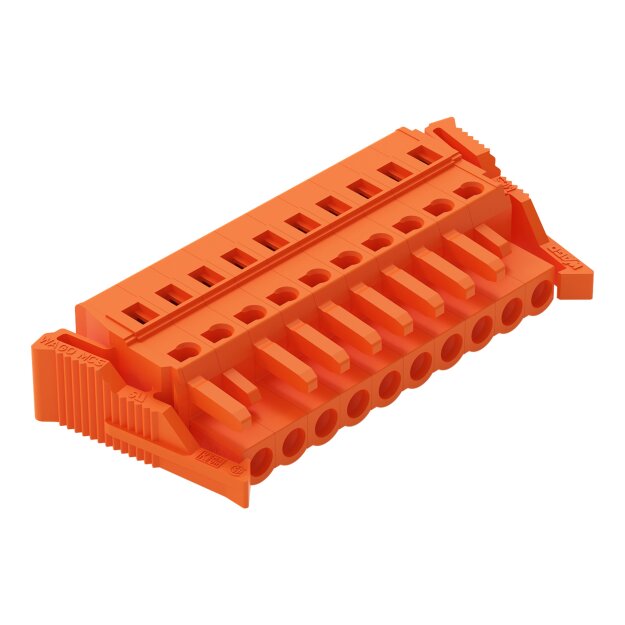 Wago 231-310/037-000 1-Leiter-Federleiste Verriegelungsklinke 2,5 mm² Rastermaß 5,08 mm 10-polig orange
