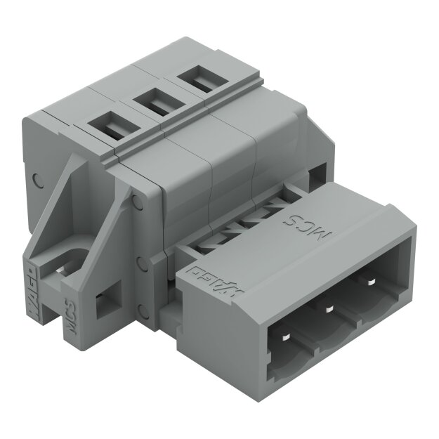 Wago 231-603/019-000 1-Leiter-Stiftleiste Befestigungflansch 2,5 mm² Rastermaß 5 mm 3-polig grau