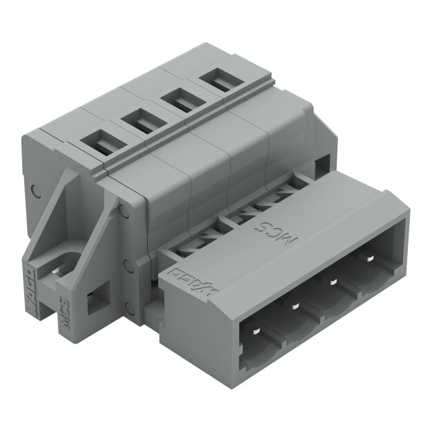 Wago 231-604/019-000 1-Leiter-Stiftleiste Befestigungflansch 2,5 mm² Rastermaß 5 mm 4-polig grau
