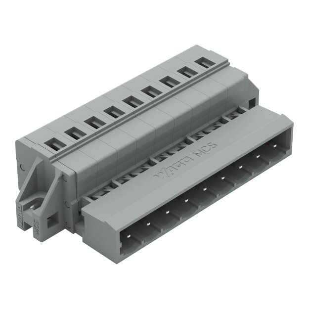 Wago 231-609/019-000 1-Leiter-Stiftleiste Befestigungflansch 2,5 mm² Rastermaß 5 mm 9-polig grau