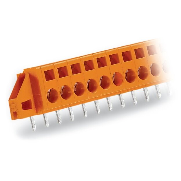 Wago 231-634/017-000 Leiterplattenklemme Befestigungsflansch 2,5 mm² Rastermaß 5,08 mm 4-polig orange