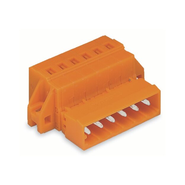 Wago 231-644/019-000 1-Leiter-Stiftleiste Befestigungflansch 2,5 mm² Rastermaß 5,08 mm 14-polig orange