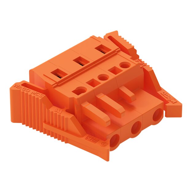 Wago 231-703/037-000 1-Leiter-Federleiste Verriegelungsklinke 2,5 mm² Rastermaß 7,62 mm 3-polig orange