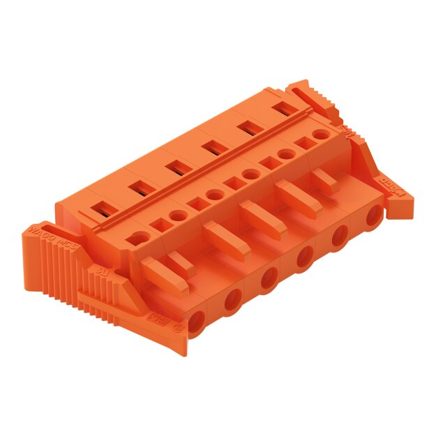 Wago 231-706/037-000 1-Leiter-Federleiste Verriegelungsklinke 2,5 mm² Rastermaß 7,62 mm 6-polig orange