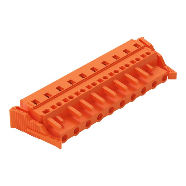 Wago 231-710/037-000 1-Leiter-Federleiste Verriegelungsklinke 2,5 mm² Rastermaß 7,62 mm 10-polig orange
