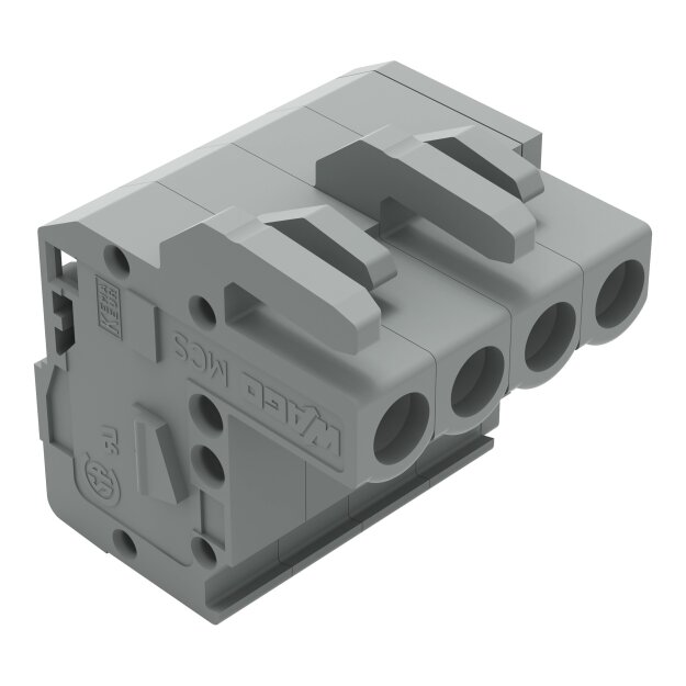 Wago 232-104/026-000 1-Leiter-Federleiste abgewinkelt 2,5 mm² Rastermaß 5 mm 4-polig grau
