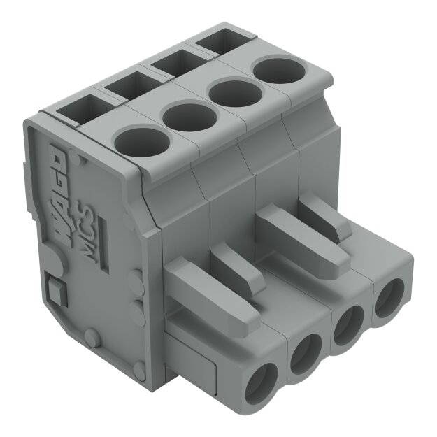 Wago 232-204/026-000 1-Leiter-Federleiste abgewinkelt 2,5 mm² Rastermaß 5 mm 4-polig grau