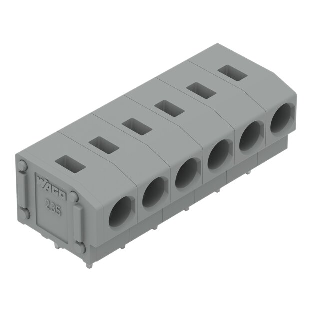 Wago 235-406 Leiterplattenklemme 2,5 mm² Rastermaß 5/5,08 mm 6-polig grau