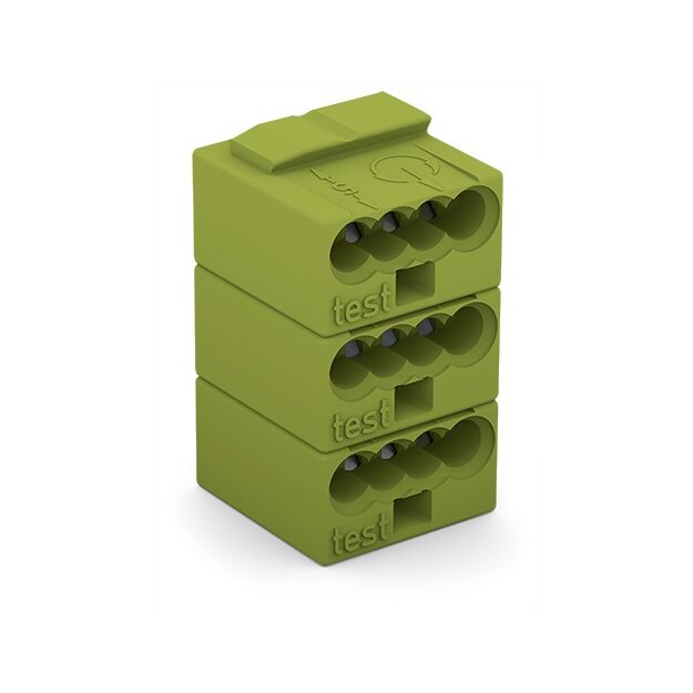 Wago 243-748 4-Leiter-Buchsenklemme D: 0,8 mm Rastermaß 5,75 mm 8-polig hellgrün
