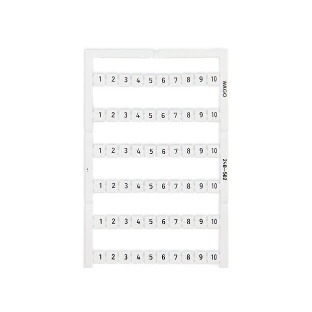 Wago 248-502 Mini-WSB-Beschriftungskarte 1 ... 10 (10x) Aufdruck waagerecht weiß