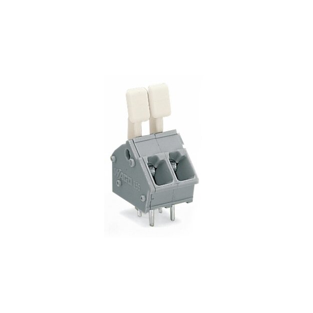 Wago 256-402/333-000 Leiterplattenklemme Fingerdrücker 2,5 mm² Rastermaß 5/5,08 mm 2-polig grau