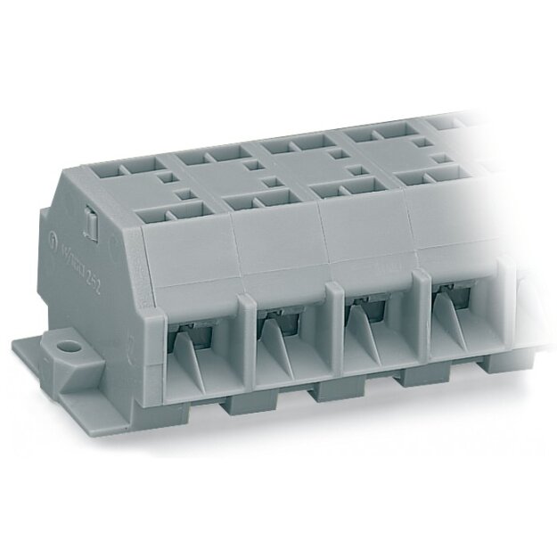 Wago 262-204 4-Leiter-Klemmenleiste 4-polig mit Befestigungsflanschen 4 mm² grau