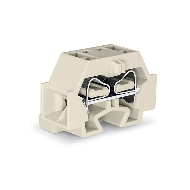 Wago 262-230 4-Leiter-Klemme mit Befestigungsflansch 4 mm² lichtgrau