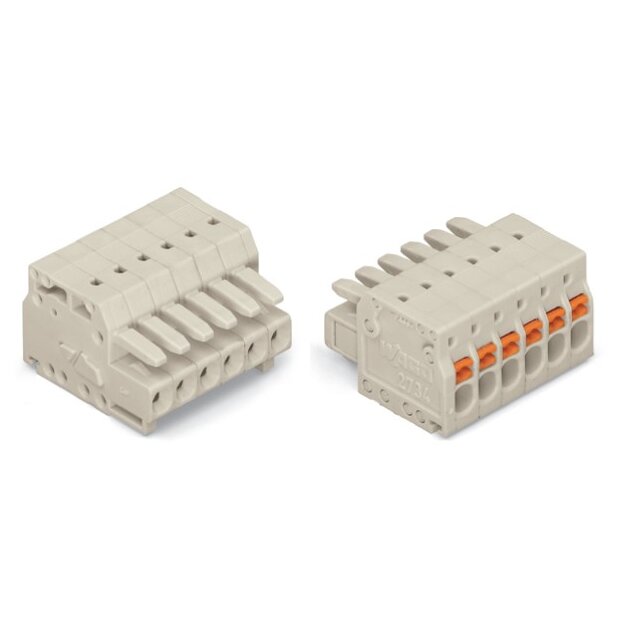 Wago 2734-124 1-Leiter-Federleiste 1,5 mm² Rastermaß 3,5 mm 24-polig lichtgrau
