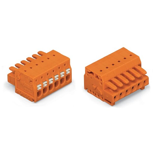 Wago 2734-209 1-Leiter-Federleiste 1,5 mm² Rastermaß 3,81 mm 9-polig orange