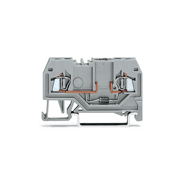 Wago 279-915/281-410 Bauelementklemme 2 Leiter mit Diode 1N4007 Anode links 1,5 mm² grau