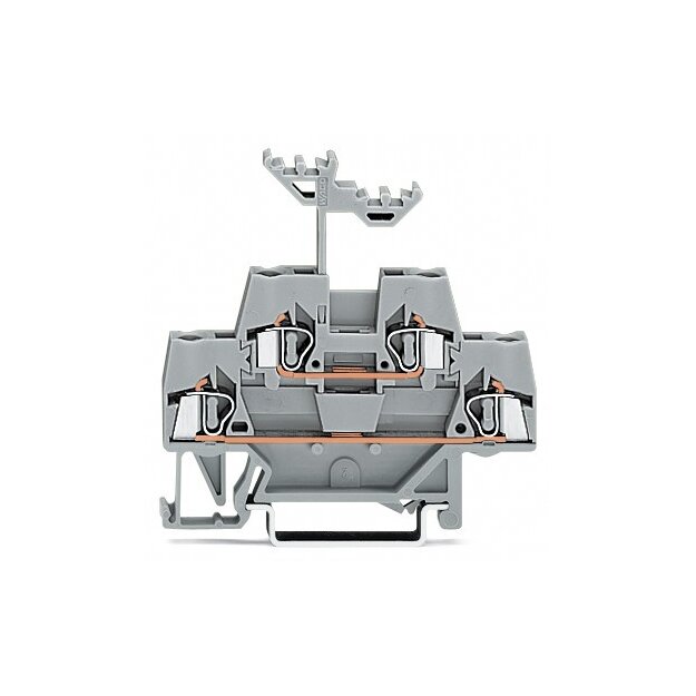 Wago 280-519 Doppelstockklemme Durchgangs-/Durchgangsklemme 2,5 mm² grau/grau