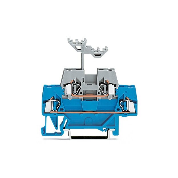 Wago 280-523 Doppelstockklemme Durchgangs-/Durchgangsklemme 2,5 mm² blau/grau