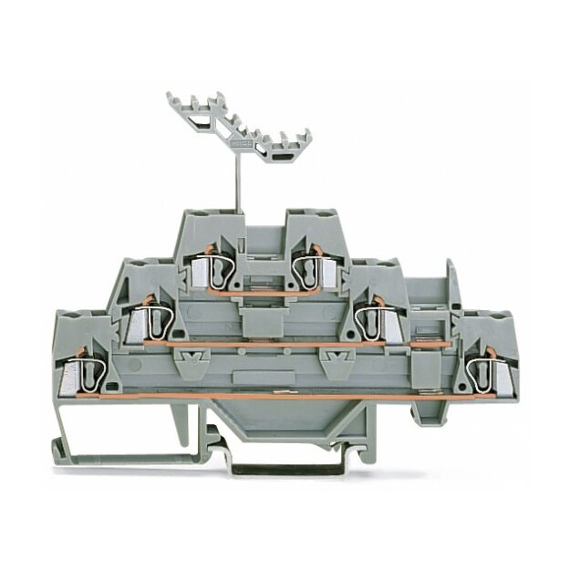 Wago 280-549 Dreistockklemme Durchgangs-/Durchgangs-/Durchgangsklemme 2,5 mm² grau