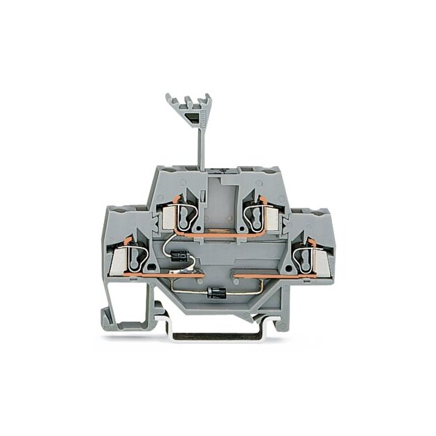 Wago 280-941/281-491 Bauelementklemme Doppelstock mit 2 Dioden 1N4007 Anode oben, Anode rechts 2,5 mm² grau