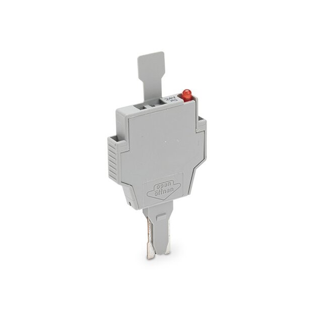 Wago 281-512/281-417 Sicherungsstecker für G-Sicherungseinsatzerungseinsätze 5 x 20 mm und 5 x 25 mm 230 V grau