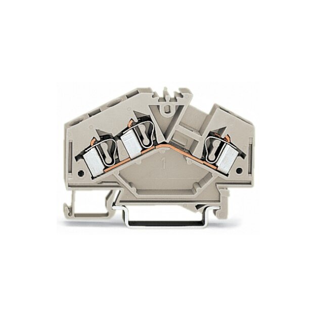 Wago 281-998 3-Leiter-Durchgangsklemme 4 mm² lichtgrau