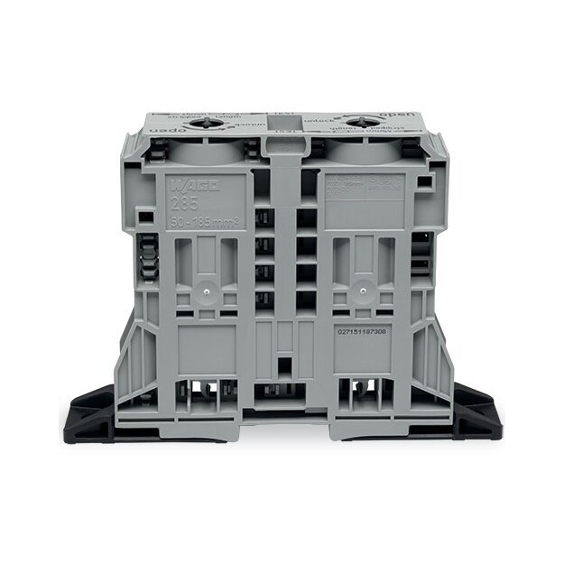 Wago 285-1161 2-Leiter-Durchgangsklemme 185 mm² mit Befestigungsflanschen grau
