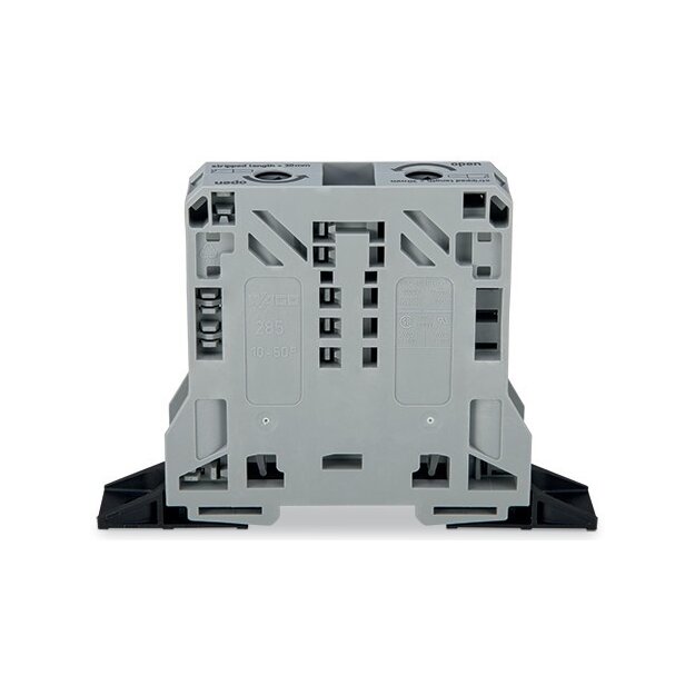 Wago 285-141 2-Leiter-Durchgangsklemme 50 mm² mit Befestigungsflanschen grau