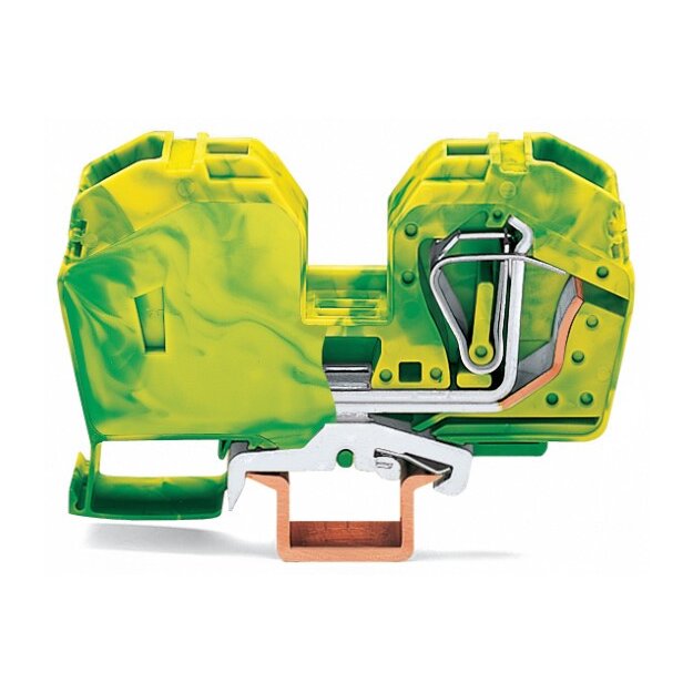 Wago 285-637 2-Leiter-Schutzleiterklemme 35 mm² mit integrierter Abschlussplatte grau