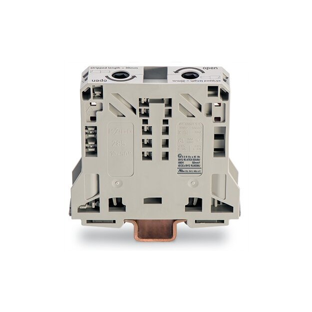 Wago 285-950 2-Leiter-Durchgangsklemme 50 mm² lichtgrau
