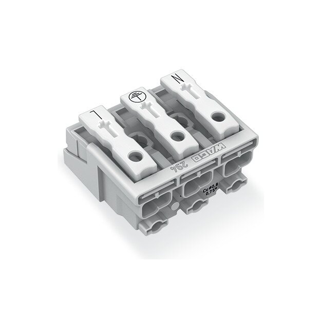 Wago 294-4013 Leuchtenanschlussklemme N-PE-L 3-polig max. 2,5 mm² weiß