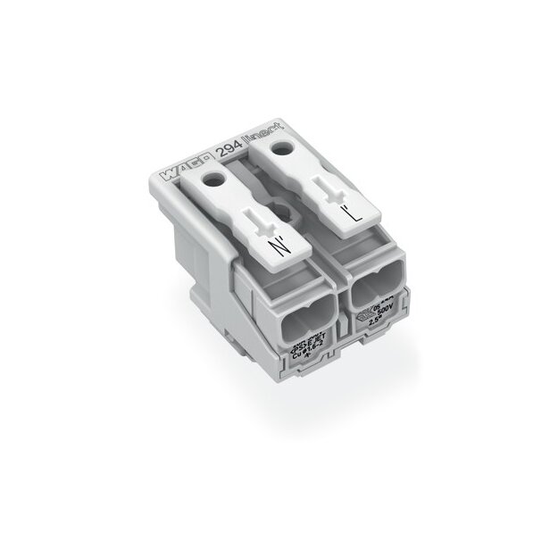 Wago 294-8022 Leuchtenanschlussklemme für Linect® N´-L´ 2-polig Kodierung L max. 2,5 mm² weiß