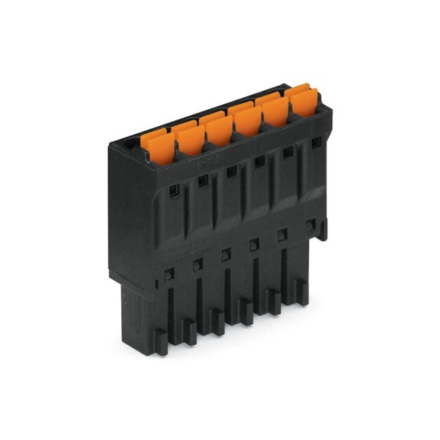 Wago 714-103 1-Leiter-Federleiste 1,5 mm² Rastermaß 3,5 mm 3-polig schwarz