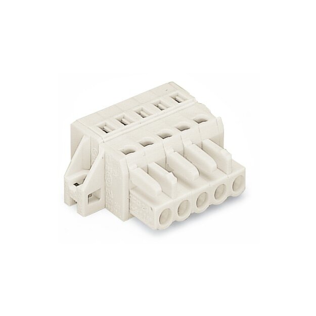 Wago 721-110/031-000 1-Leiter-Federleiste Befestigungflansch 2,5 mm² Rastermaß 5 mm 10-polig lichtgrau
