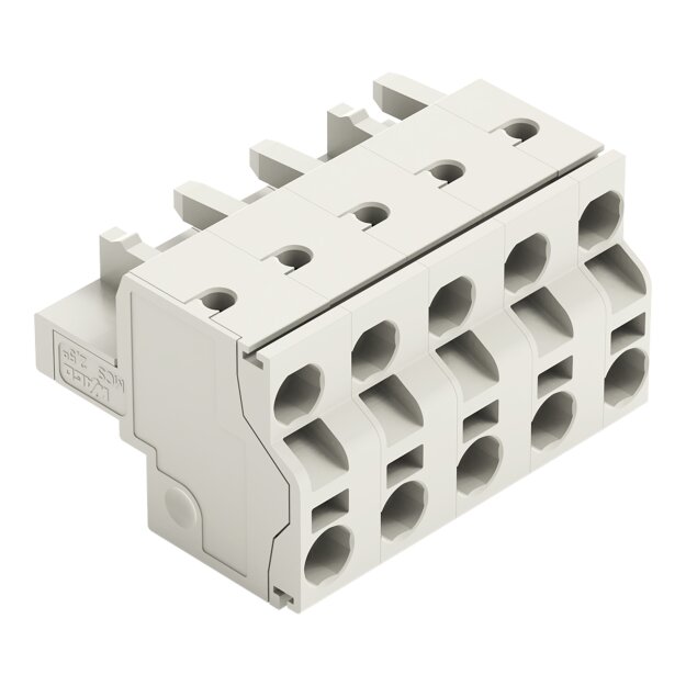 Wago 721-2205/026-000 2-Leiter-Federleiste 100% fehlsteckgeschützt 2,5 mm² Rastermaß 7,5 mm 5-polig lichtgrau