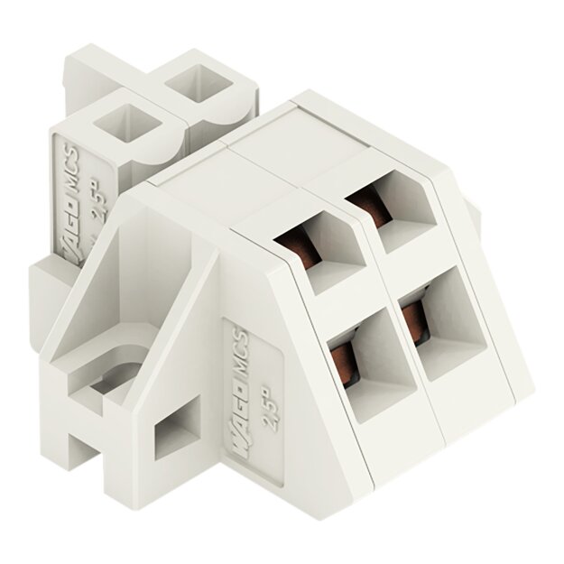 Wago 721-302/031-000 1-Leiter-Federleiste abgewinkelt Befestigungflansch 2,5 mm² Rastermaß 5 mm 2-polig lichtgrau