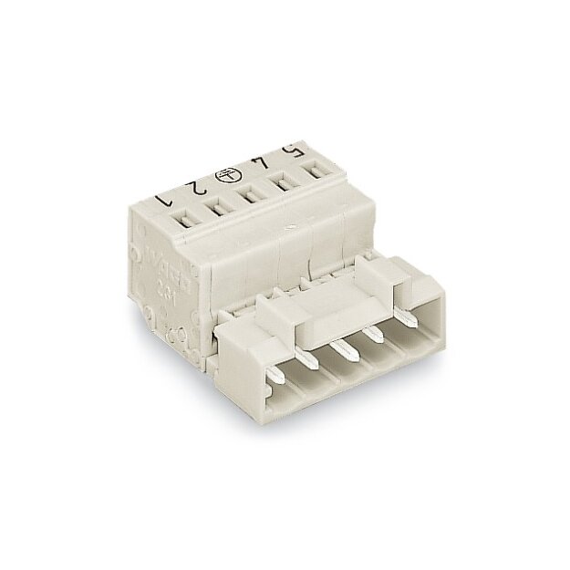 Wago 721-603/000-042 1-Leiter-Stiftleiste voreilender PE-Kontakt 2,5 mm² Rastermaß 5 mm 3-polig lichtgrau