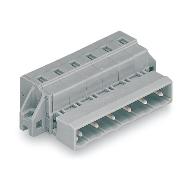 Wago 731-604/019-000 1-Leiter-Stiftleiste Befestigungflansch 2,5 mm² Rastermaß 7,5 mm 4-polig grau