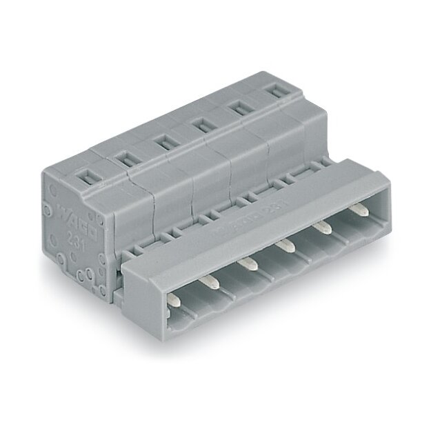 Wago 731-605 1-Leiter-Stiftleiste 2,5 mm² Rastermaß 7,5 mm 5-polig grau