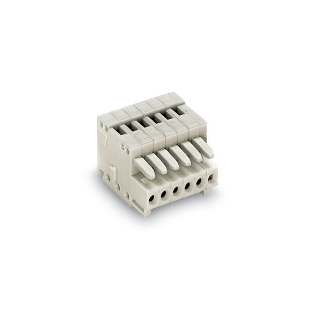 Wago 733-107 1-Leiter-Federleiste 0,5 mm² Rastermaß 2,5 mm 7-polig lichtgrau