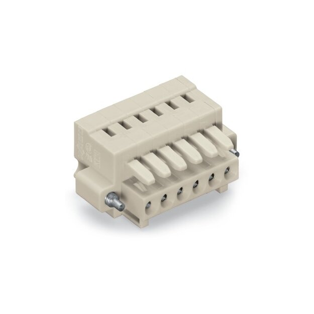 Wago 734-104/107-000 1-Leiter-Federleiste Schraubflansch 1,5 mm² Rastermaß 3,5 mm 4-polig lichtgrau