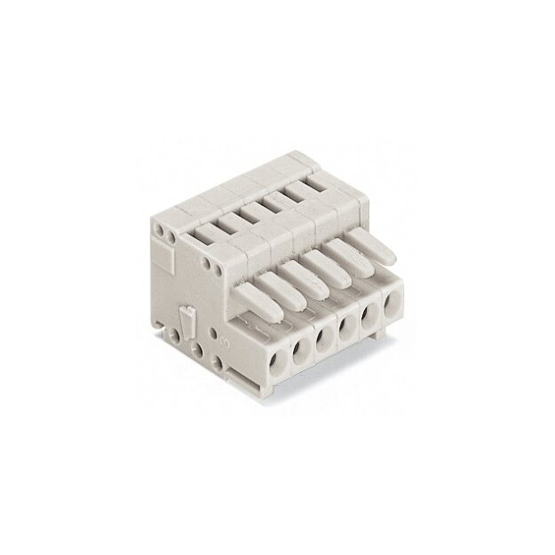 Wago 734-105 1-Leiter-Federleiste 1,5 mm² Rastermaß 3,5 mm 5-polig lichtgrau