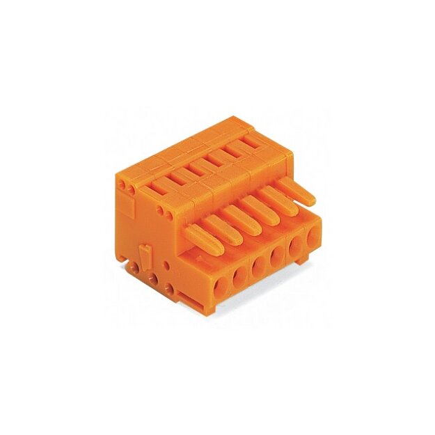 Wago 734-202 1-Leiter-Federleiste 1,5 mm² Rastermaß 3,81 mm 2-polig orange
